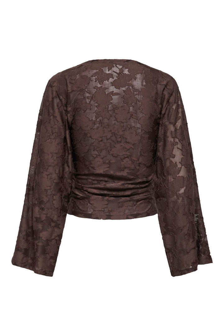 Only - Onlnadia L/S Ruching Top - 5116733 Coffee Bean