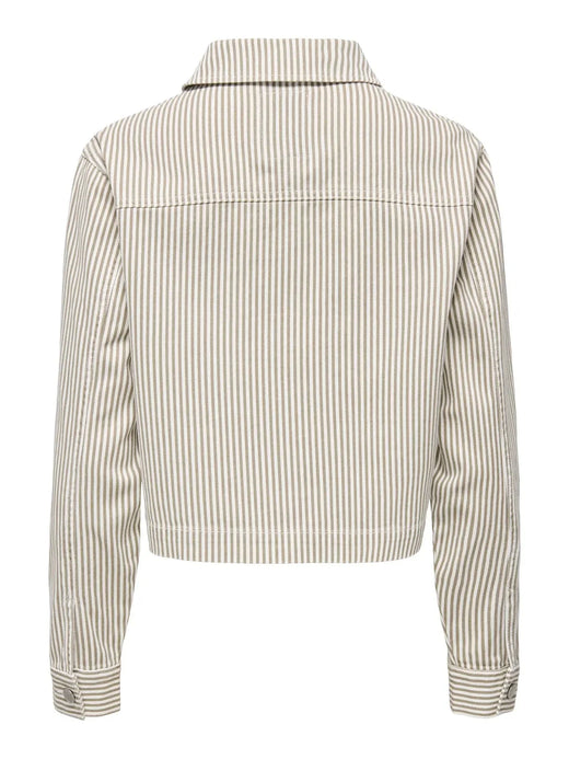 Only - Onlnaomi Stripe Jacket - 4907785 Winter Twig White Jakker 