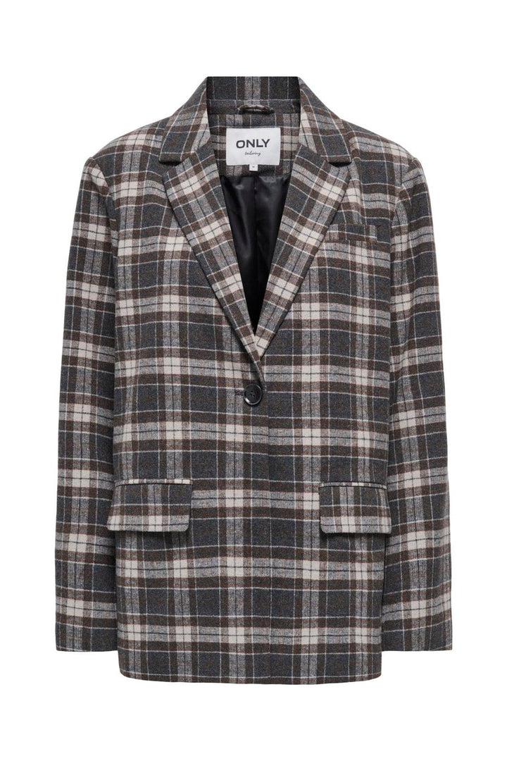 Only - Onlnoelia-Chelsea L/S Check Blazer Tlr - 5113540 Black White
