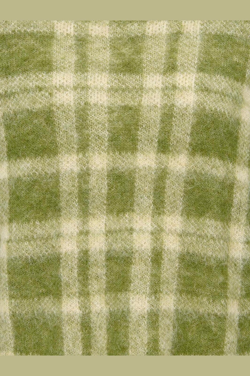 Only - Onlnoeme Life Ls Jq O-Neck Knt - 5112127 Sphagnum Mel/Off White/Checks