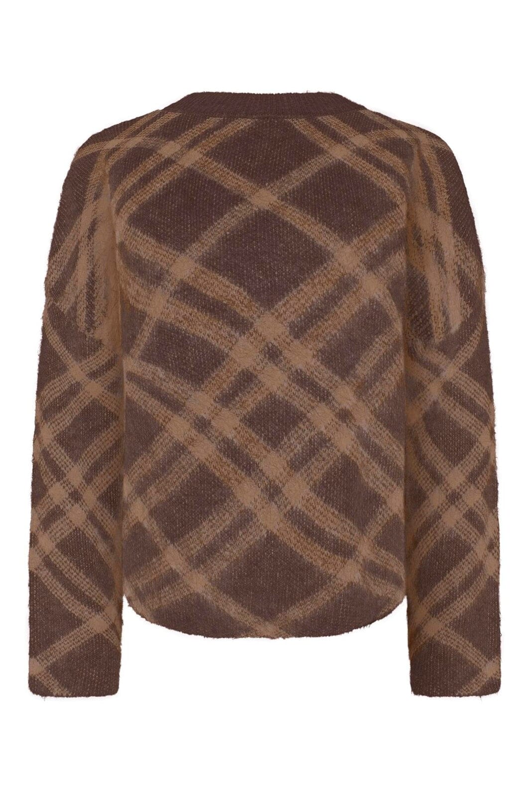 Only - Onlnoeme Ls Pattern O-Neck Knt - 5137234 Chocolate Martini Cocoa Creme/Mel