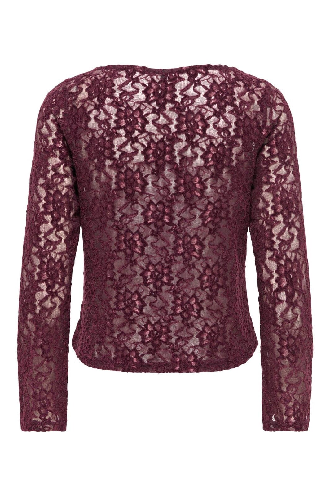 Only - Onlnola L/S Lace Velvet Top - 5127870 Winetasting