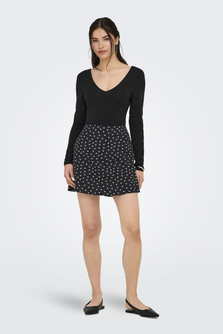 Only - Onlnova Life Elite Jean Skort - 4871168 Black 709 Lovely Bow Shorts 