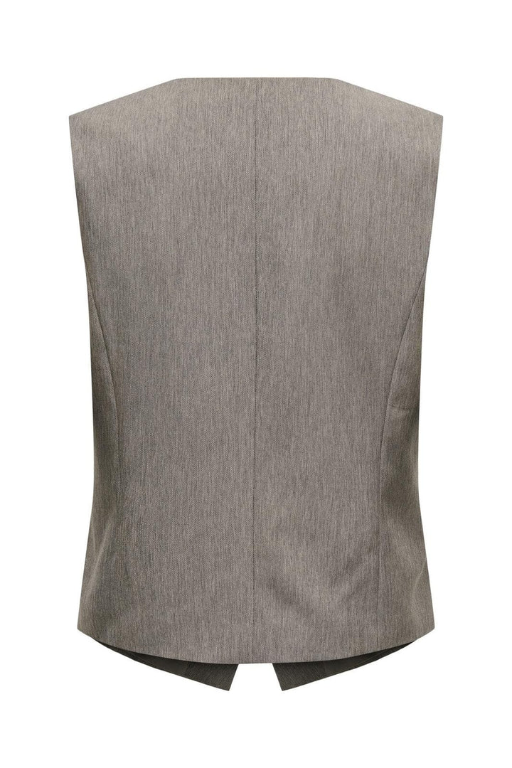 Only - Onlnovi S/L Mel Asym Waistcoat Tlr - 4591309 Walnut Melange