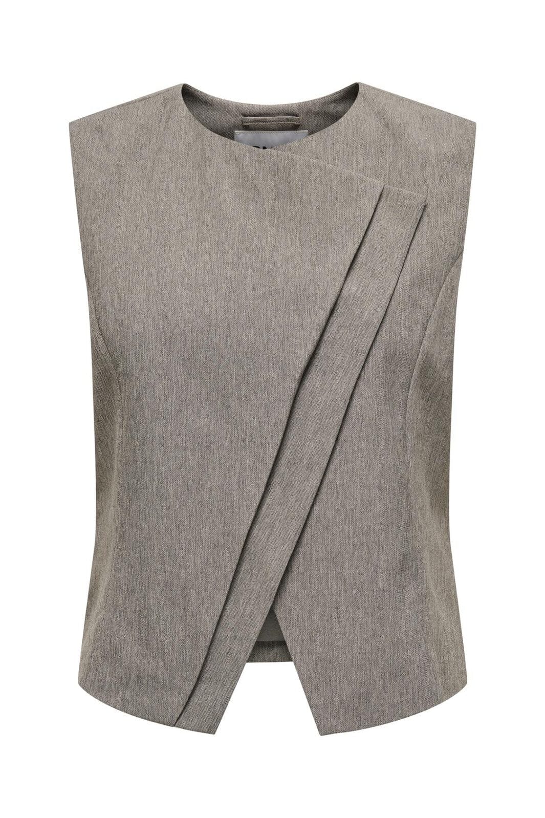 Only - Onlnovi S/L Mel Asym Waistcoat Tlr - 4591309 Walnut Melange