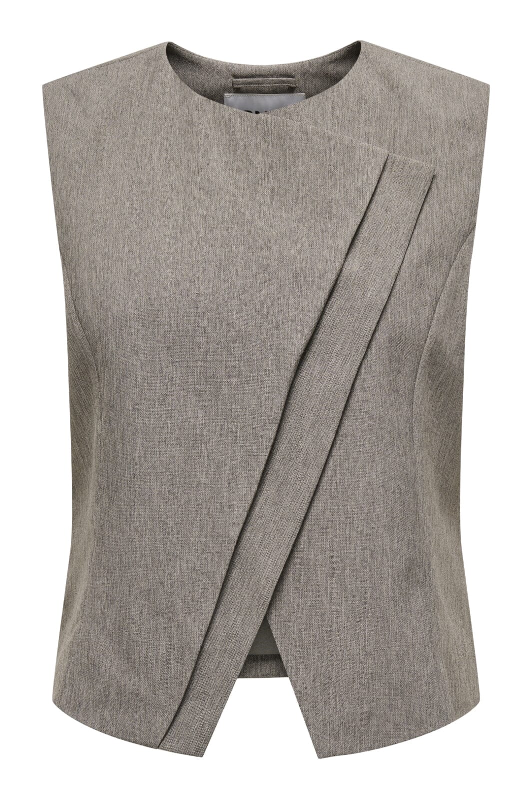 Only - Onlnovi S/L Mel Asym Waistcoat Tlr - 4591309 Walnut Melange