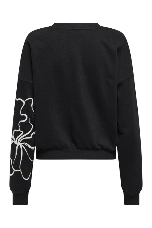 Only - Onlodessa L/S O-Neck Box Ub Swt - 4806648 Black W. Blury Flower