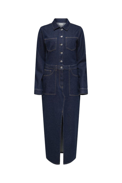 Only - Onlphilly Ls Maxi Dress Azg - 4944341 Dark Blue Denim Rinsewash