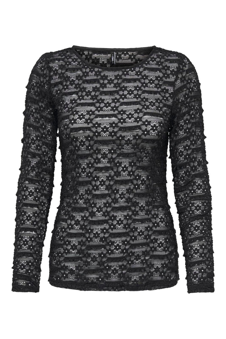 Only - Onlpita L/S Lace Top - 5212132 Black