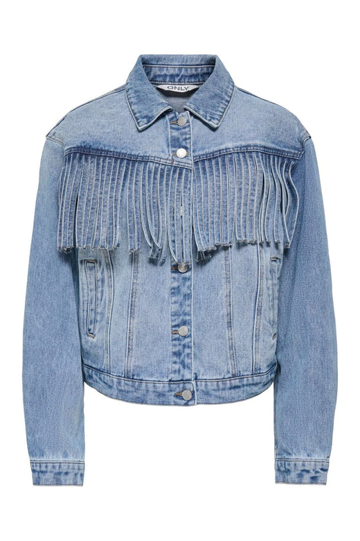 Only - Onlrikki Ls Fringe Jacket Gua - 5070706 Light Blue Denim