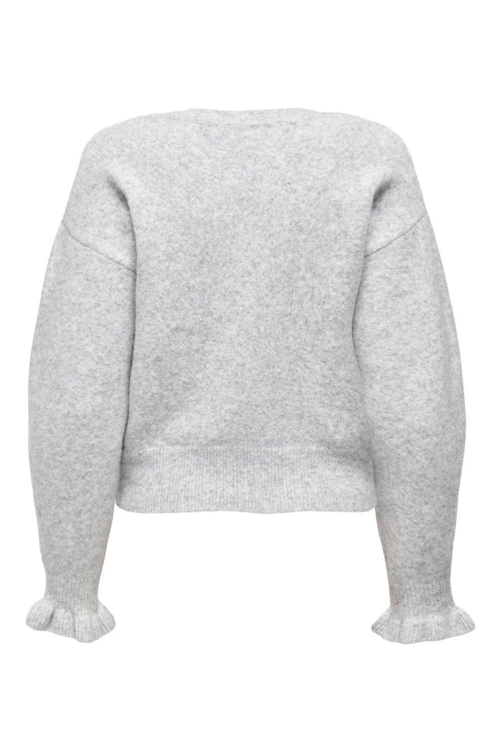 Only - Onlrima Life Ls Button Cardigan Knt - 4954763 Light Grey Melange Pearl Button