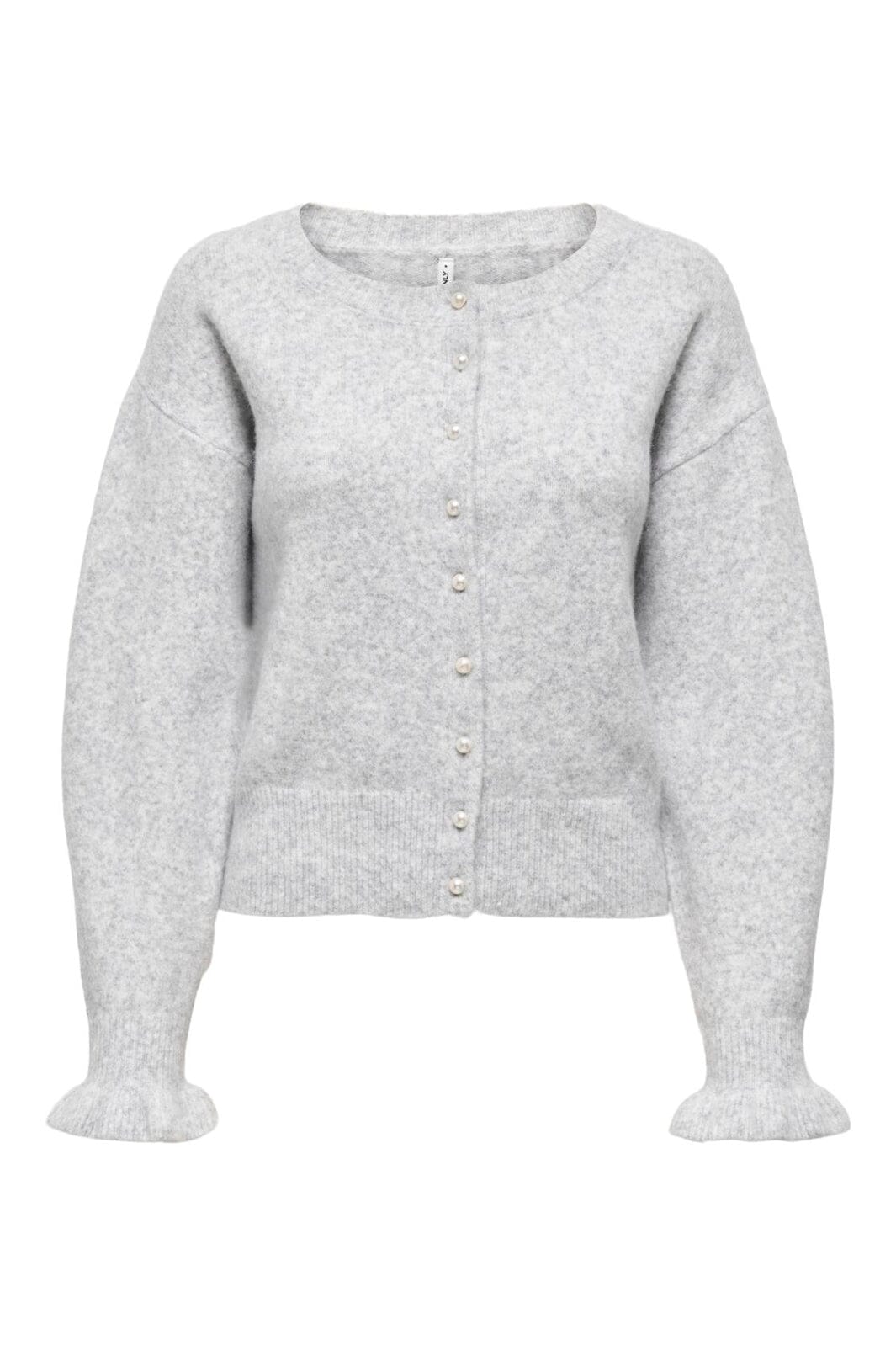 Only - Onlrima Life Ls Button Cardigan Knt - 4954763 Light Grey Melange Pearl Button