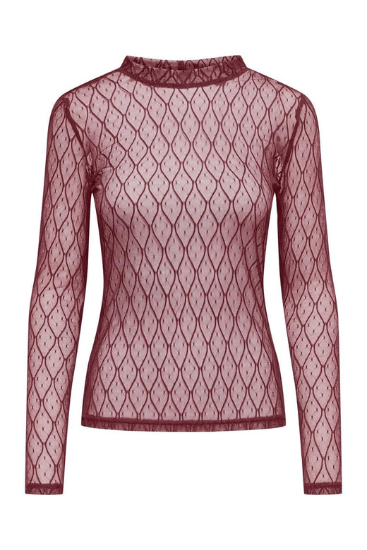 Only - Onlsalina L/S Lace Top - 4928592 Cabernet