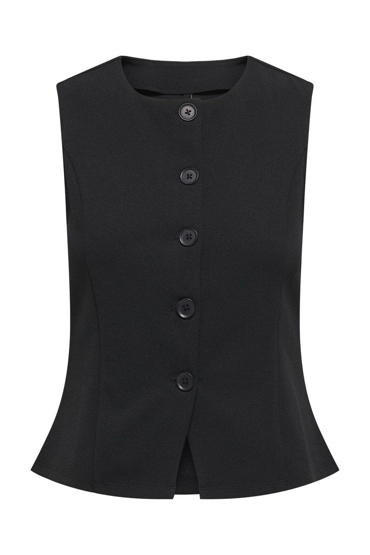 Only - Onlsania Life S/L Button Vest - 4869370 Black