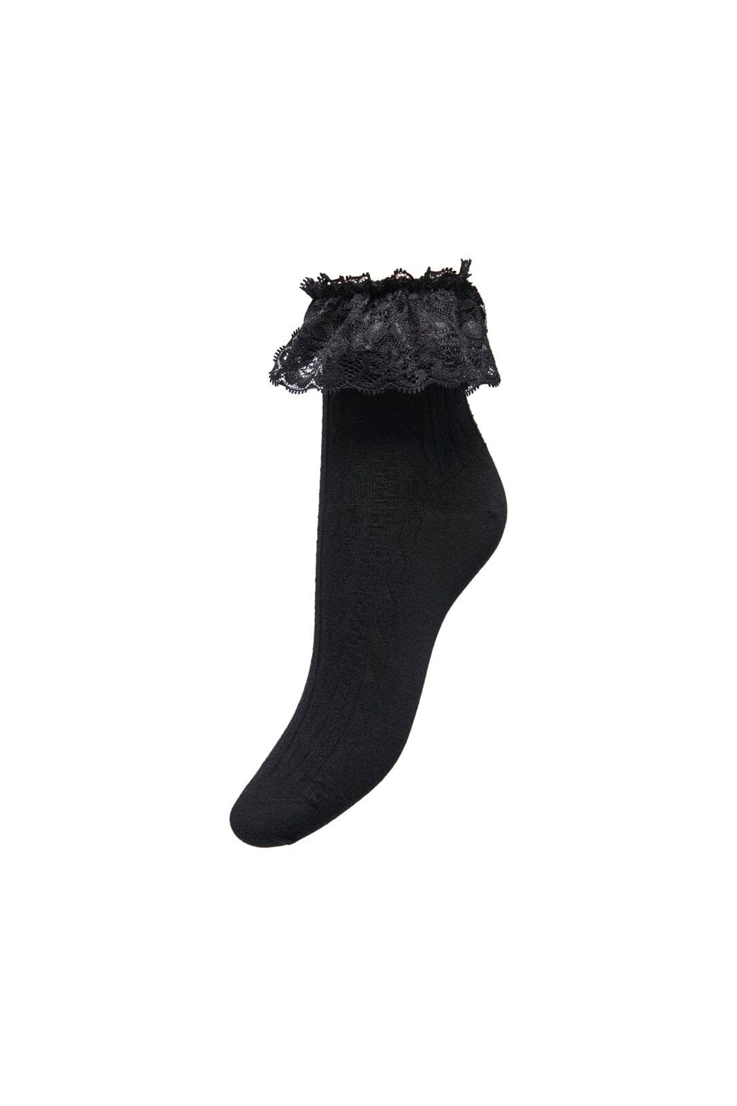 Only - Onlsigne Pattern Lace Edge Sock Acc - 5093884 Black