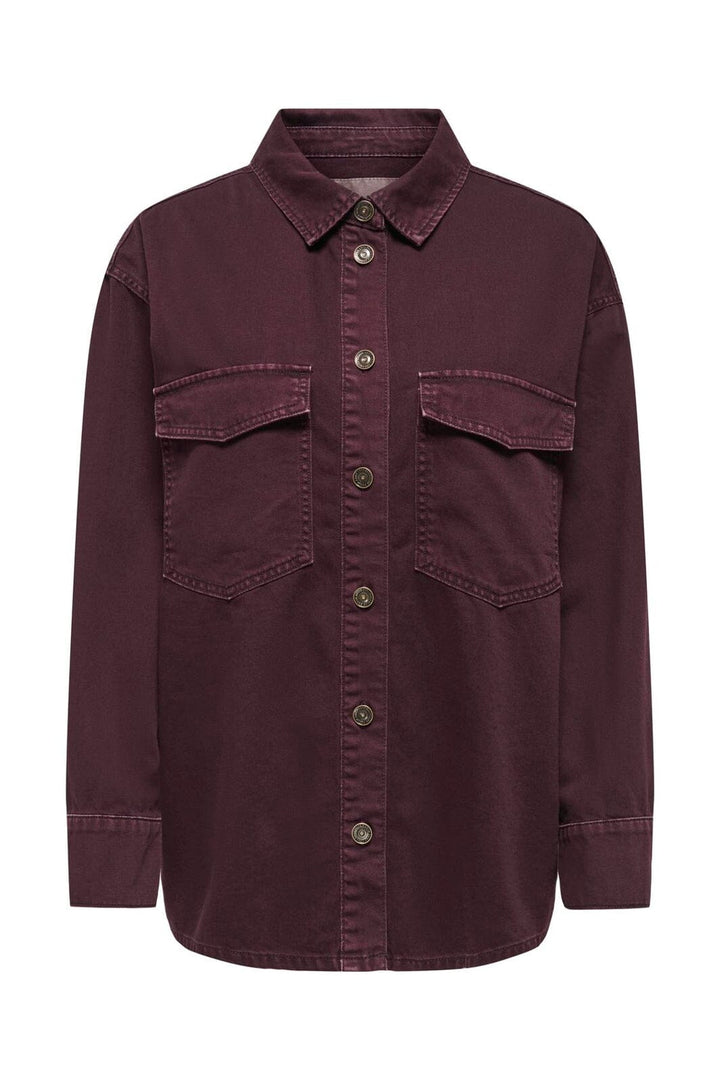 Only - Onlsilla L/S Shacket Cc - 5044817 Fudge