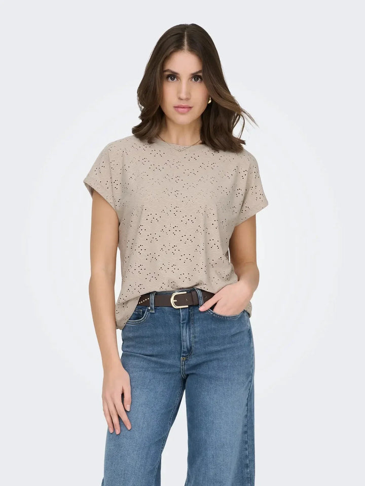 Only - Onlsmilla Life S/S Top - 4991258 Chateau Gray T-shirts 