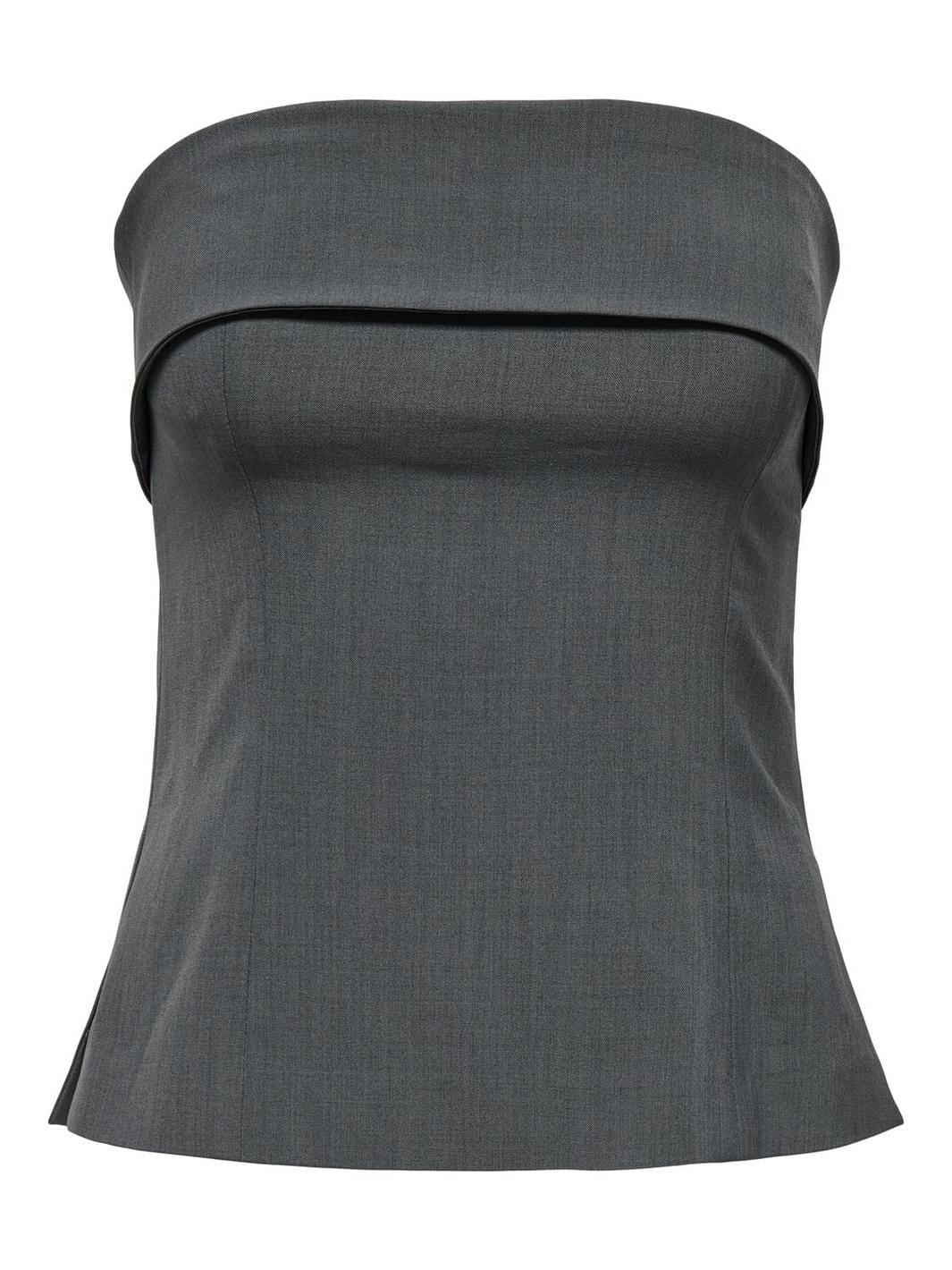 Only - Onlsvea Life S/L Tube Top Tlr - 4759781 Dark Grey Melange