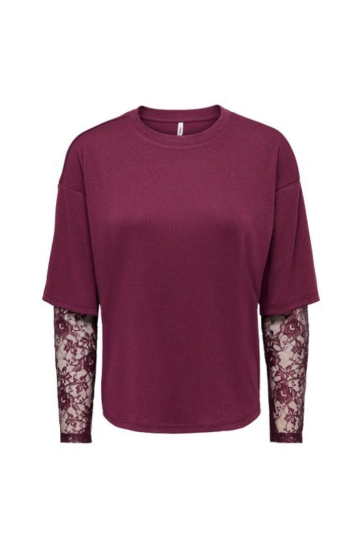Only - Onltahlia L/S Lace Top - 5094140 Fig Dtm Lace T-shirts 