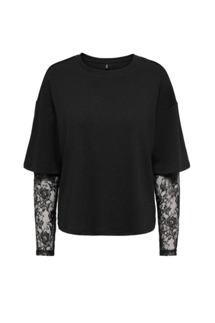 Only - Onltahlia L/S Lace Top - 5104059 Black Dtm Lace T-shirts 