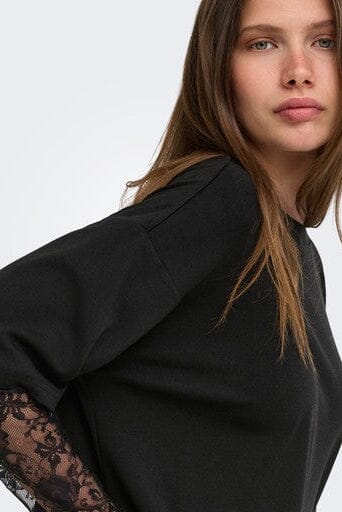 Only - Onltahlia L/S Lace Top - 5104059 Black Dtm Lace T-shirts 
