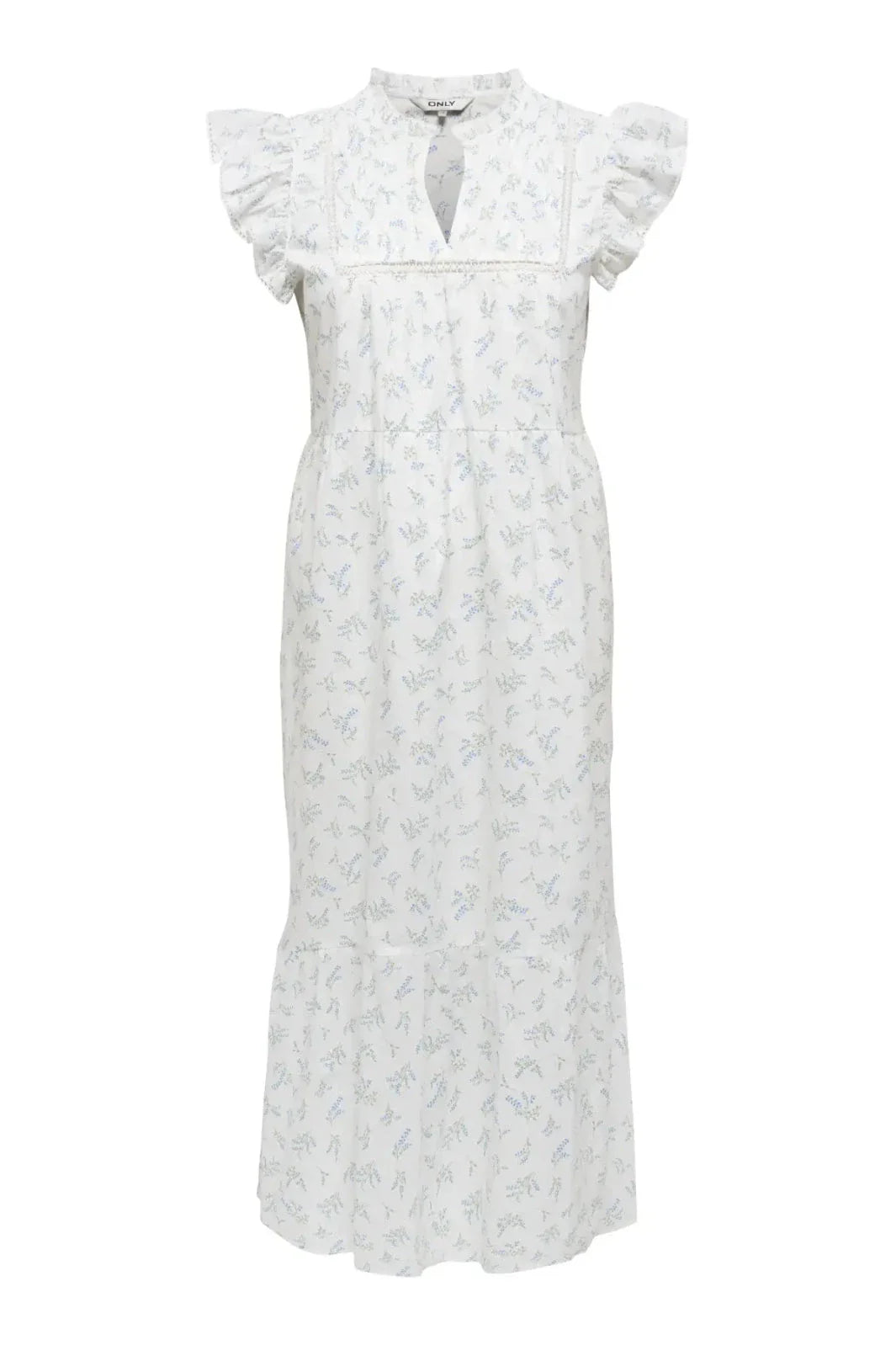 Only - Onltea-Idris S/L Frill Tape Dress - 5014284 Cloud Dancer Wild Bundels Kjoler 