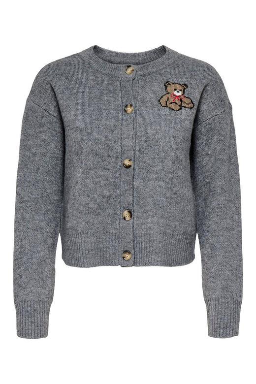 Only - Onlteddy Ls Cardigan Knt - 4882989 Medium Grey Melange Teddy