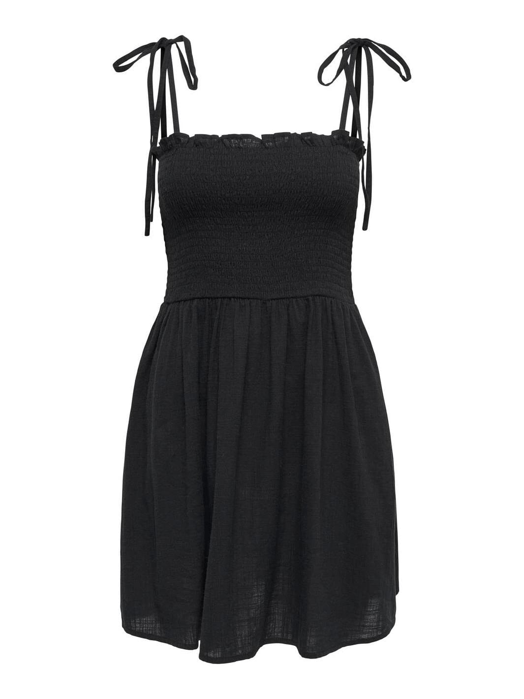 Only - Onltizana Strap Smock Short Dress - 4865350 Black