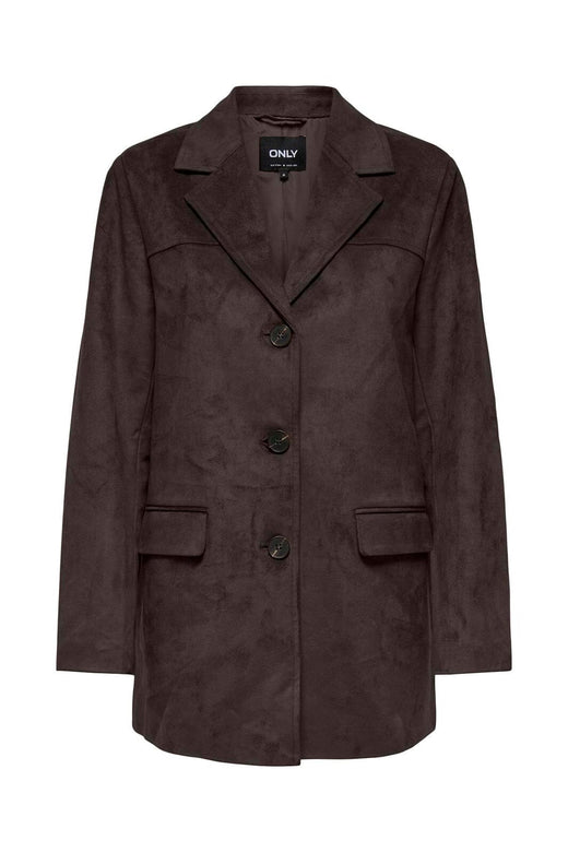 Only - Onltulip Faux Suede Blazer Coat - 4938153 Chocolate Torte