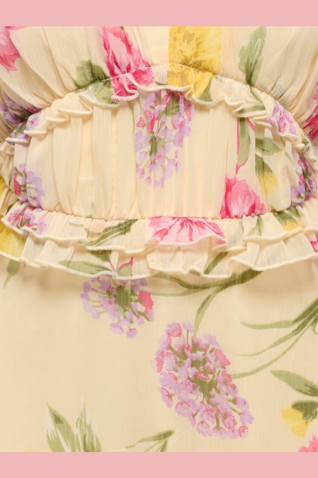 Only - Onlvalda S/S Long Frill Dress - 5092538 Sandshell Big Multi Flower