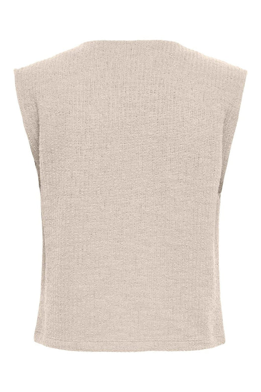 Only - Onlvicki Button Vest Swt - 5065539 Pumice Stone Gold Buttons