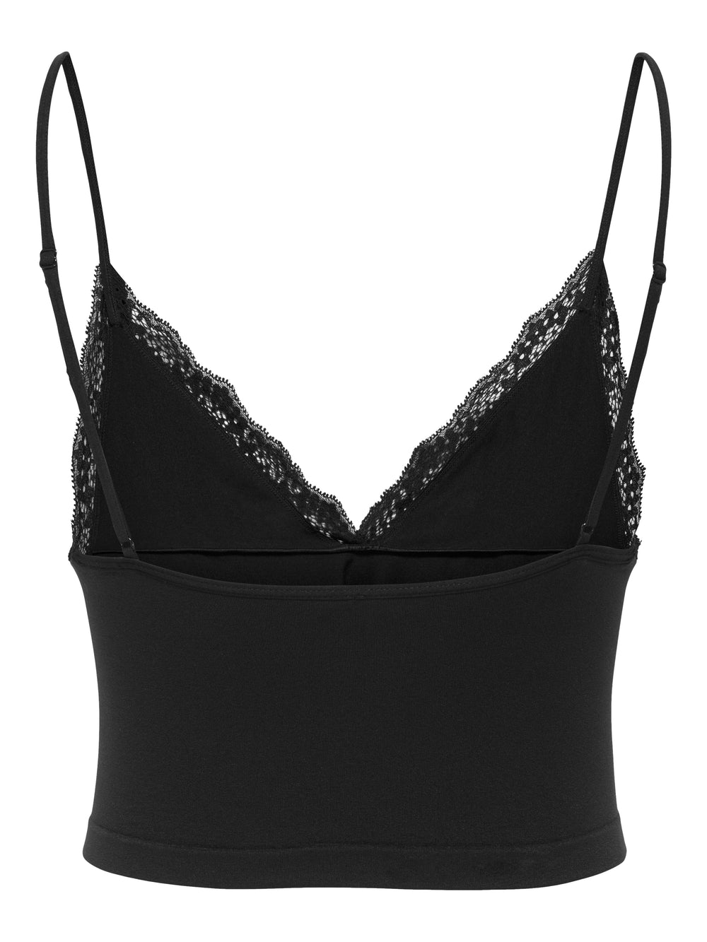 Only - Onlvicky Lace Singlet V-Neck Acc - 4816297 Black Toppe 