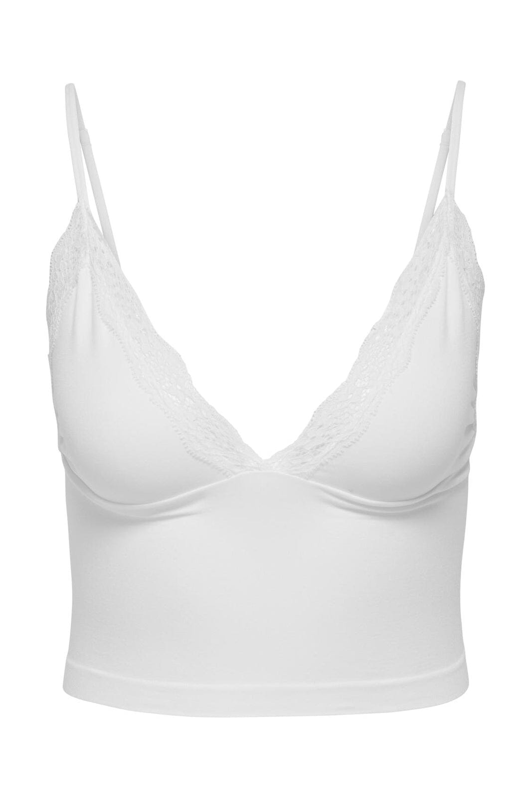 Only - Onlvicky Lace Singlet V-Neck Acc - 4816299 Bright White