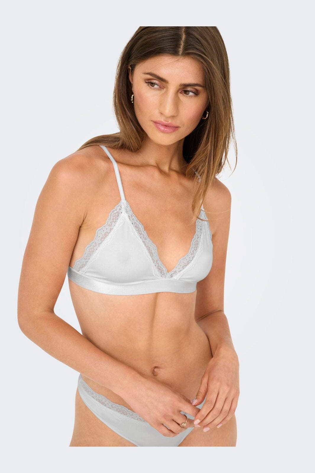 Only - Onlvicky Lace Unpadded Bralette Acc - 4816287 Bright White