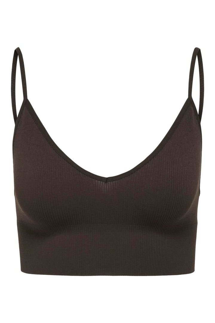 Only - Onlvicky Rib Seamless Vneck Top Acc - 4819326 Seal Brown