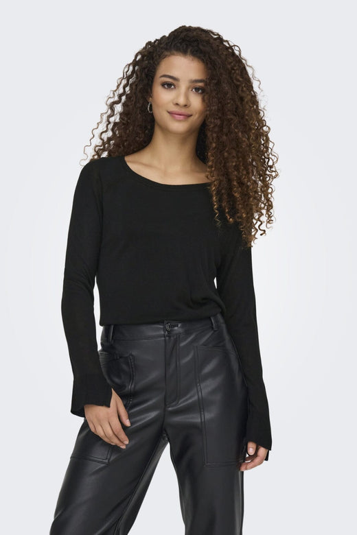 Only - Onlvienna Ls O-Neck Knt - 4727292 Black