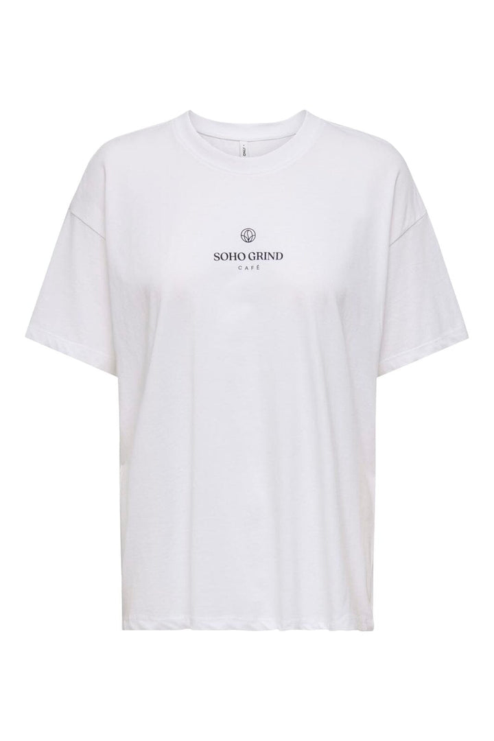 Only - Onlvivvi S/S Lovely Top - 4993436 Bright White Espresso Exotic Roots