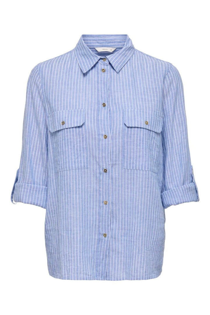 Only - Onlwendy L/S Shirt - 4836576 Cashmere Blue White Stipre