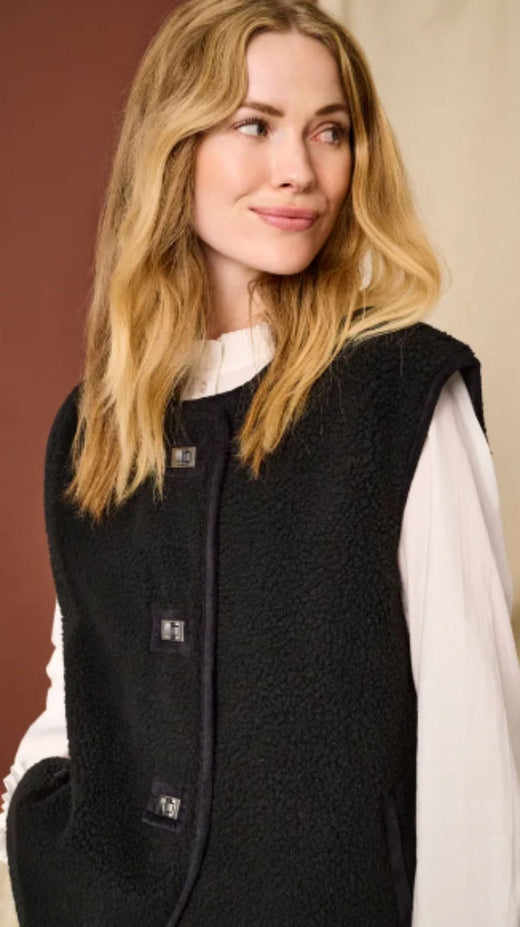 Only - Onlwendy Teddy Waistcoat - 4982797 Black Veste 