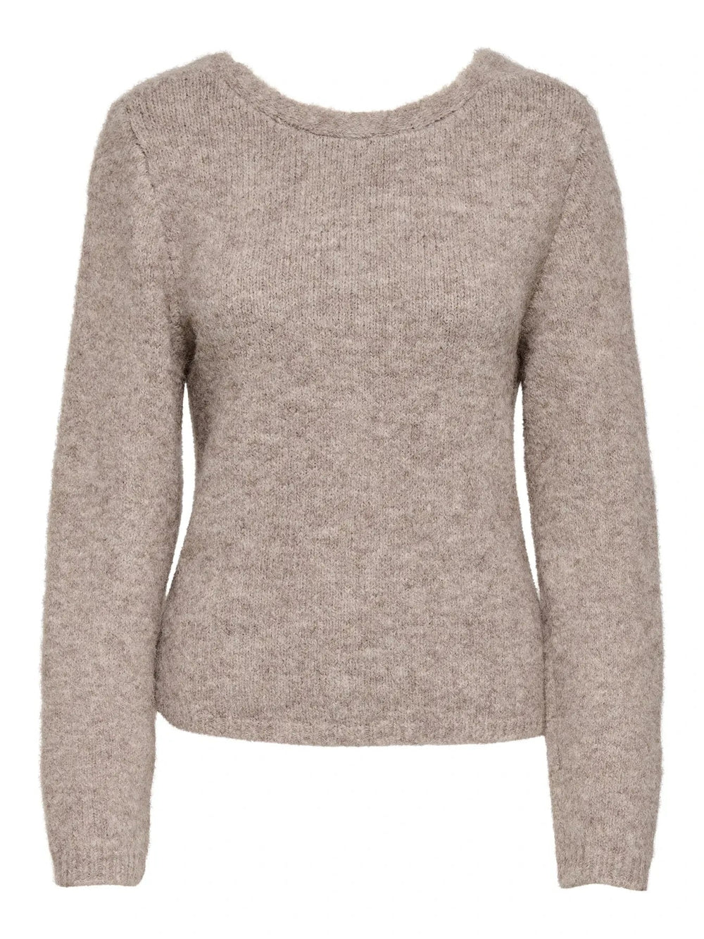 Only - Onlzaggie Life Ls V-Neck Reversib Knt - 5044828 Humus Melange Strikbluser 