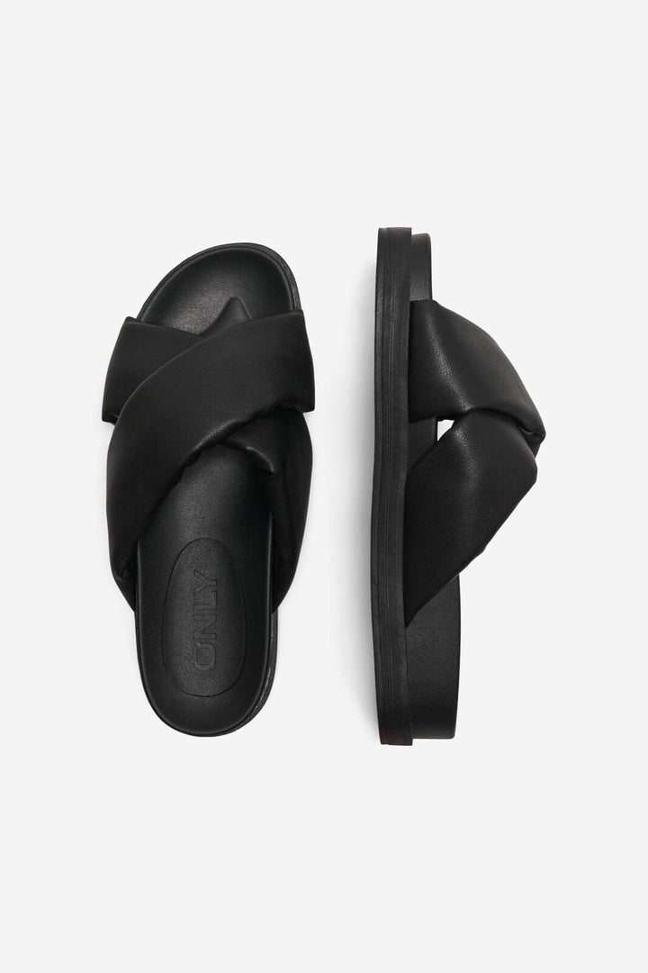 Only Shoes - Onlminnie-12 Cross Strap Sandal - 4461910 Black