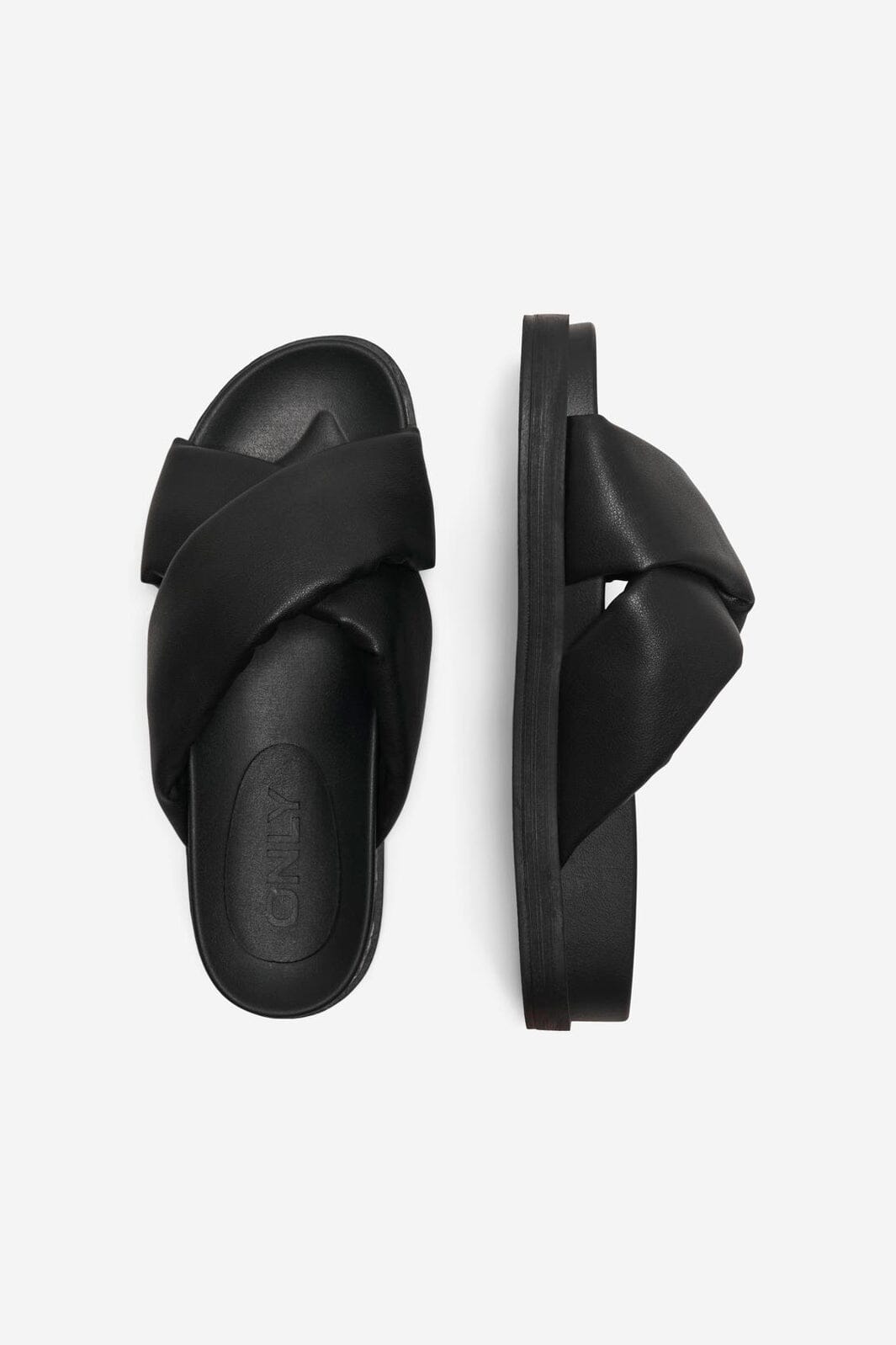Only Shoes - Onlminnie-12 Cross Strap Sandal - 4461910 Black