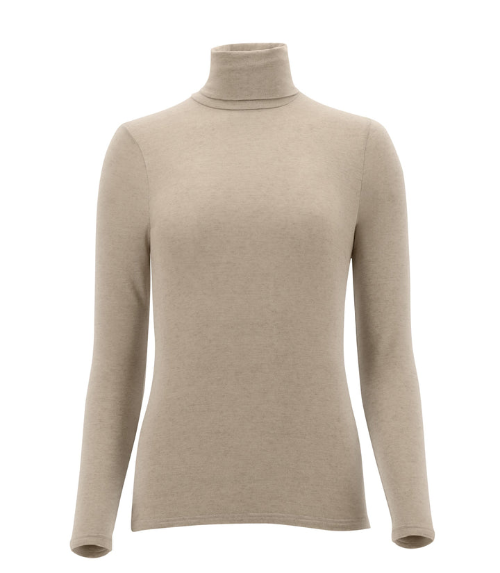 Oroblu - Oroblu Perfect Line Cashmere Turtleneck Top Vobt67057 - Beige Top 
