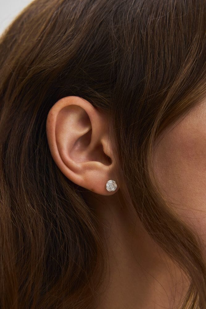 Pernille Corydon Jewellery - Small Rose Earsticks e-535-s - Recycled Sterling Silver Øreringe 