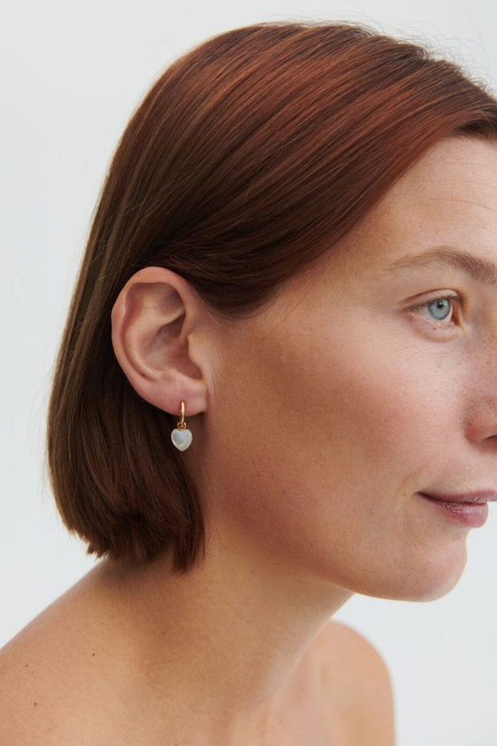 Pernille Corydon - Ocean Heart Huggies e-387-gp - Gold Plated