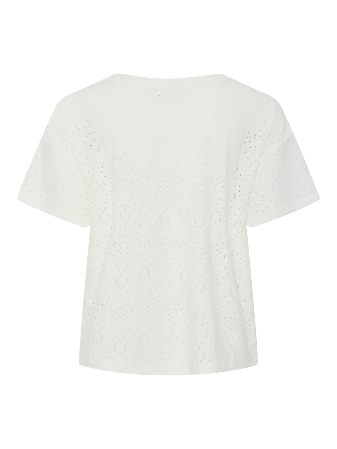 Pieces - Pcabby Ss Brod Ang Tee - 4640402 Cloud Dancer T-shirts 