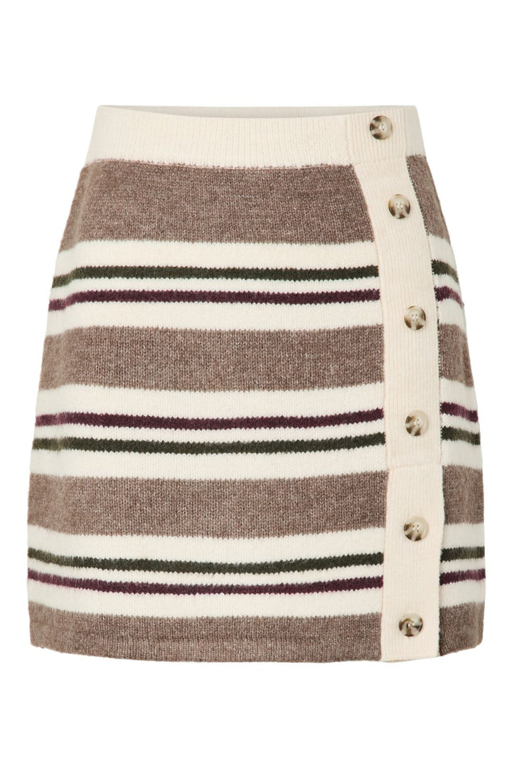 Pieces - Pcaico Button Knit Skirt - 5060680 Whitecap Gray Winetasting + Coffee Quartz + Forrest Night