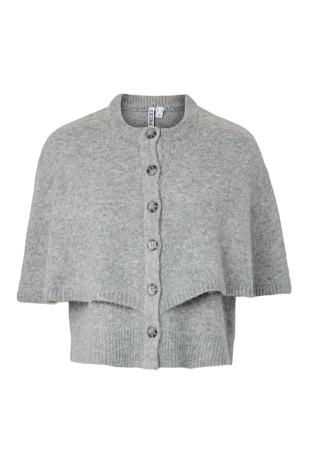 Pieces - Pcaico Cape Knit Cardigan - 5075497 Medium Grey Melange