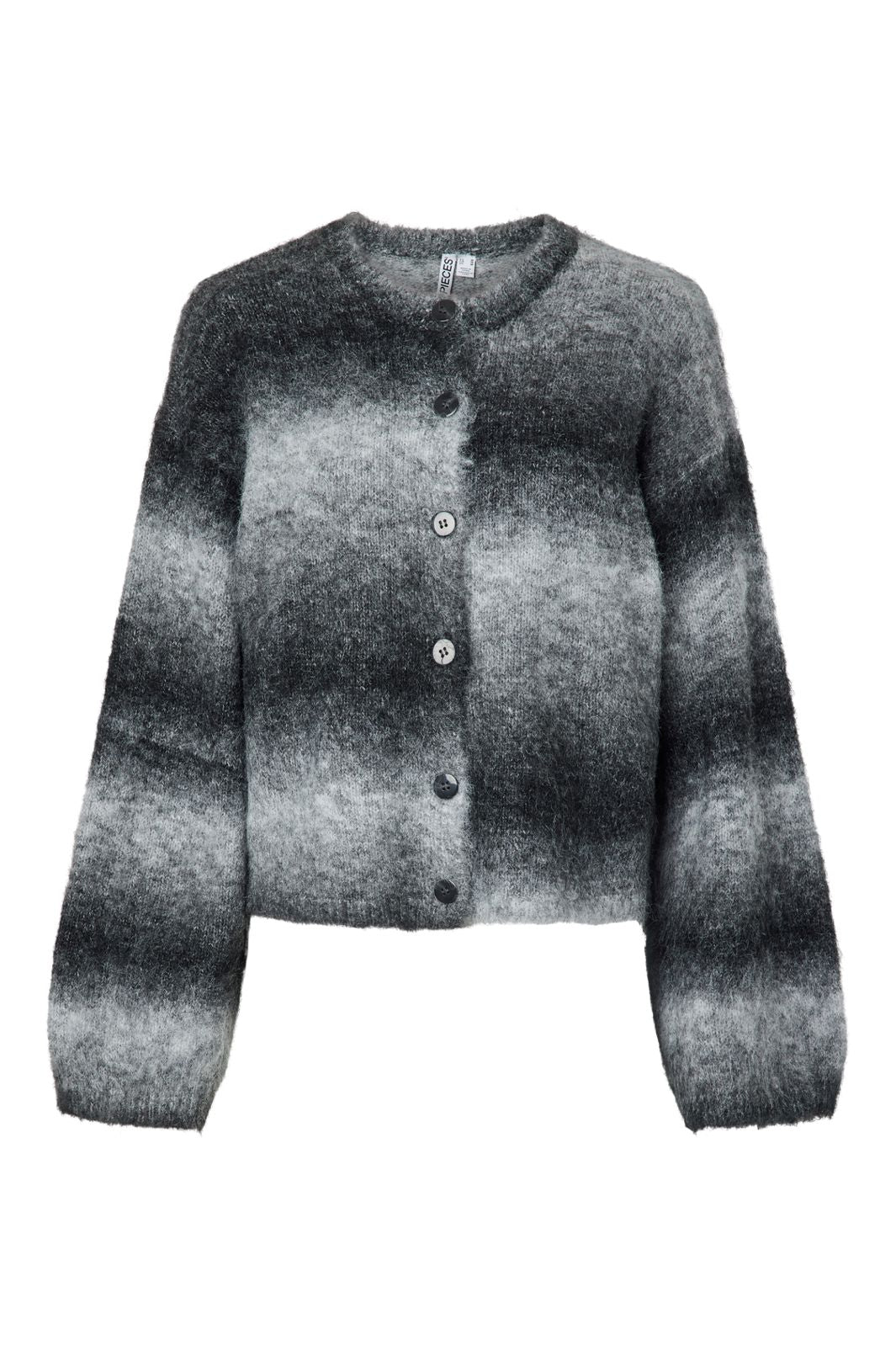 Pieces - Pcalba Ls O-Neck Knit Cardigan - 5059056 Ganache Cloud Dancer Gradiant