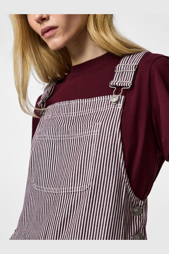 Pieces - Pcallo Dungaree Fsy - 5105194 Winetasting Cloud Dancer